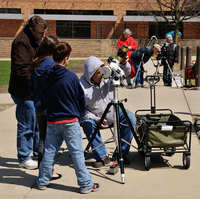 We had several very special solar telescopes busy all day observing our very active sun.