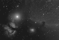B33 and NGC 2024 - 18 and 22 Feb 2017 - b&w