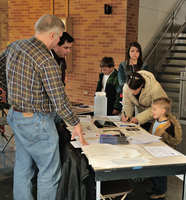 Everyone needs a door prize ticket today! Three telescopes were among the many prizes!