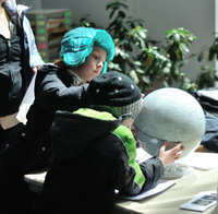 Our moon globe it getting some attention. Maybe they will walk there one day!